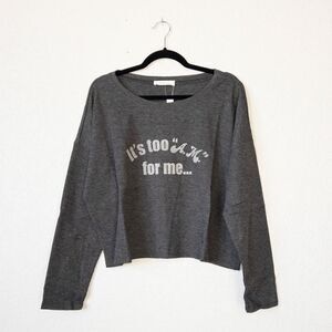 NWT Soncy Gray It’s Too AM‎ For Me Cropped Sweater Size 6 (30)